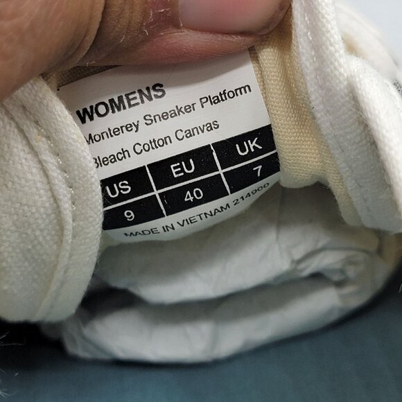 Seavees Monterey Sneaker Platform Womens 9 White Bleach Cotton Canvas Casual - Picture 7 of 13